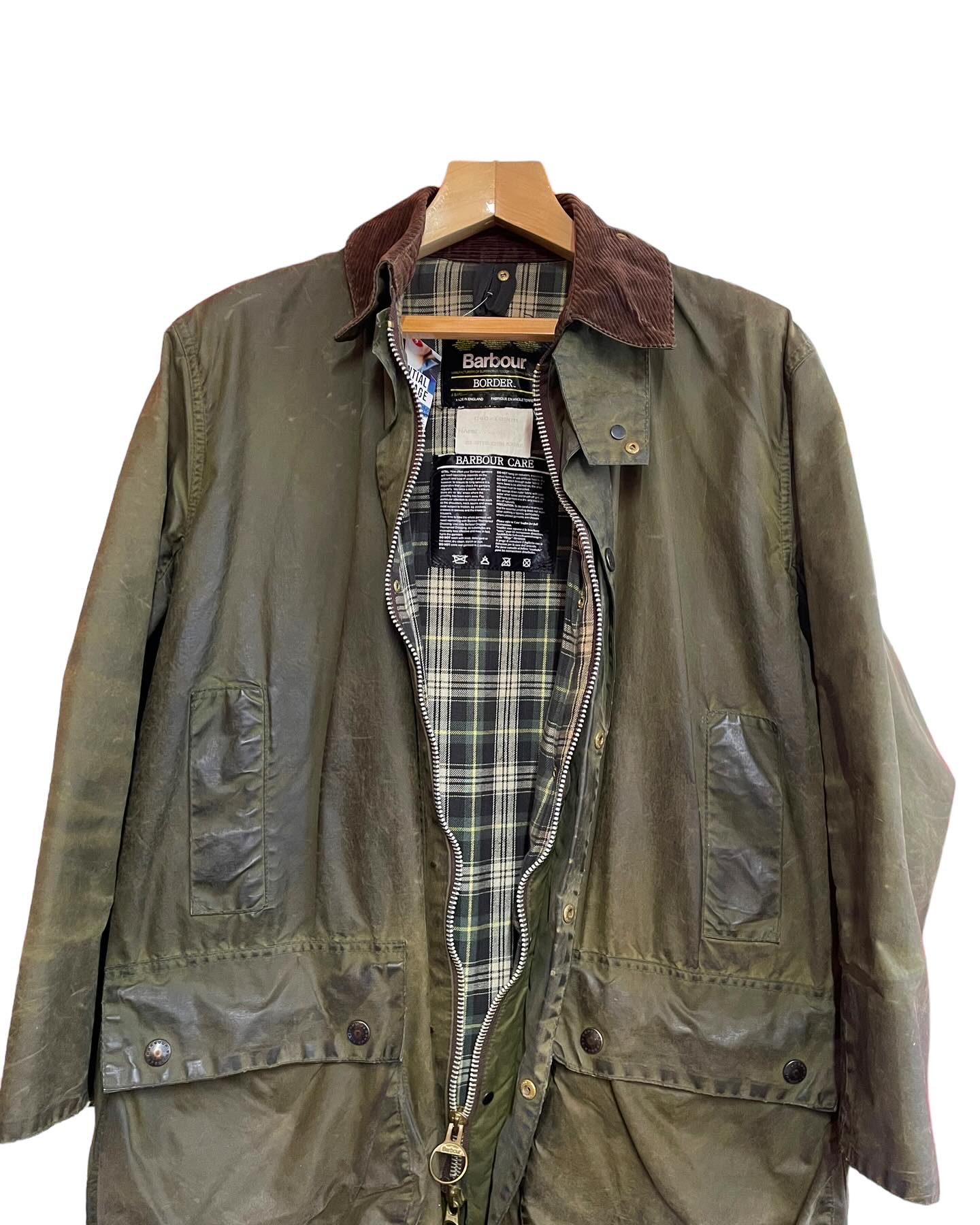 Barbour border waxed on sale jacket